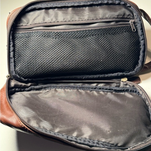 Vintage High End Penguin Brown Leather Men’s Toiletry Travel Bag - Picture 9 of 11